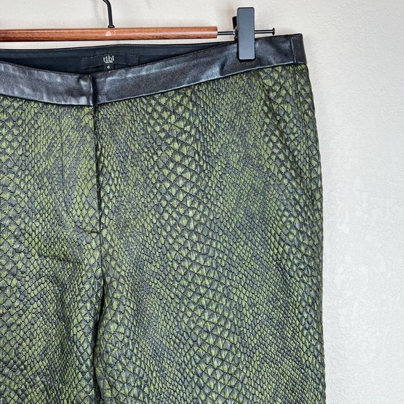 Tibi New‎ York Womens Snake Print Skinny Ankle Pants 6 Mid-Rise Green - Picture 4 of 14